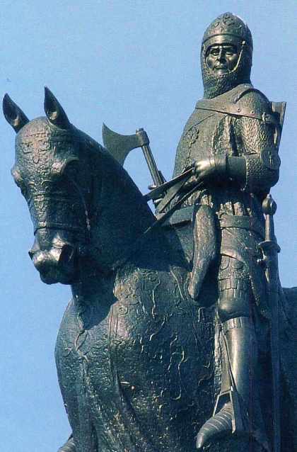 Robert Bruce, herói da Escócia, estátua em Bannockburn