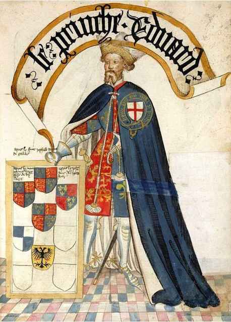 Eduardo, o príncipe negro, Príncipe de Gales, 1453, Bruges Garter Book.